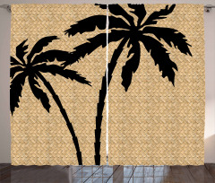 Palm Tree Silhouettes Curtain