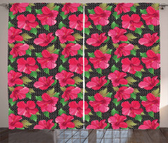 Polka Dots Hibiscus Curtain