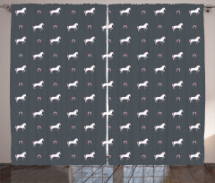 Wild Mustang Pattern Curtain