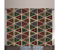 Geometric Grunge Mosaic Curtain