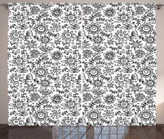 Floral Sketch Curtain