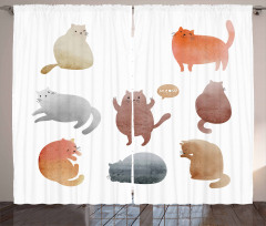 Watercolor Kitties Pet Curtain