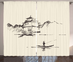 Pagoda Fisherman Curtain