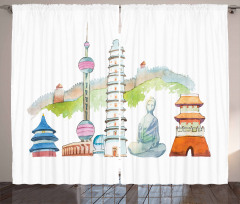 Landmarks Watercolor Curtain