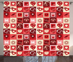Valentines Day Theme Hearts Curtain