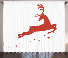 Jumping Reindeer Stars Curtain