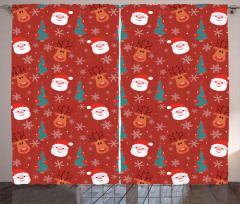 Merry Xmas Cartoon Santa Curtain