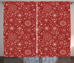 Filigree Style Snowflakes Curtain