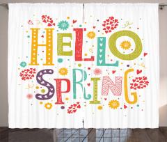 Colorful Spring Elements Curtain
