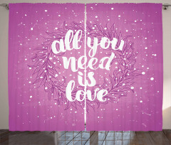 Valentines Floral Words Curtain