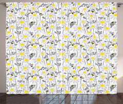 Bees Chamomile Meadow Curtain