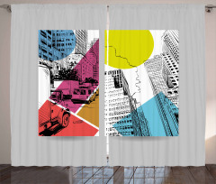Urban Illustration Trucks Curtain