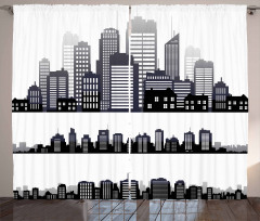 Long Buildings Skyline Curtain