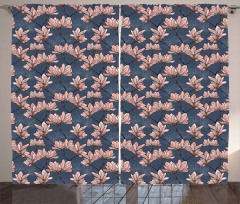Magnolia Flowers Japan Curtain
