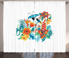 Exotic Jungle Foliage Curtain