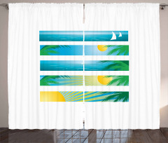 Banner Stripes Exotic Curtain