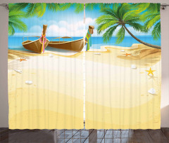 Paradise Island Tropical Curtain
