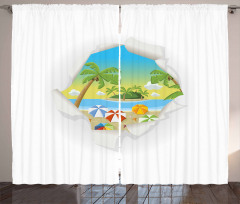 Tropical Elements Ocean Curtain