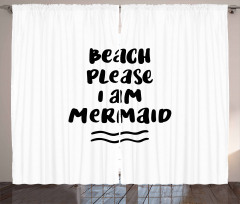 Beach Please Phrase Curtain