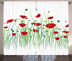 Flowers on a Rural Field Curtain