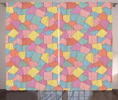 Tile Pattern Stripes Curtain