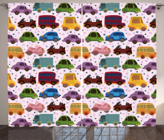 Cartoon Vehicle Design Curtain