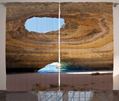 Sea Cave Benagil Portugal Curtain