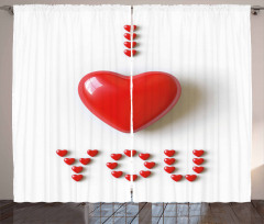 3D Heart Letters Curtain