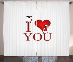 Sheep and Red Heart Curtain