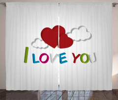 Letters Clouds Heart Curtain