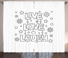 Doodle Words Curtain
