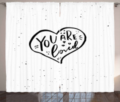 You Are Loved Heart Curtain