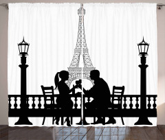 Couple in Dinner Paris Curtain