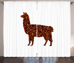 Animal Silhouette Lines Curtain