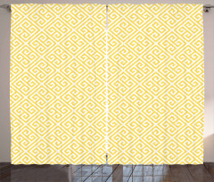 Yellow Roman Tile Curtain