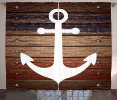 Boat Theme Anchor Motif Curtain
