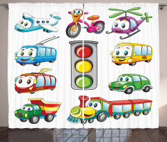 Cheerful Transportation Curtain