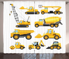 Construction Vehicles Curtain