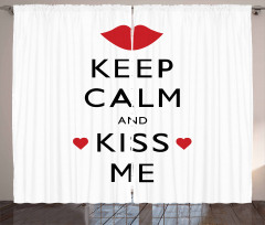 Kiss Me Red Hearts Curtain