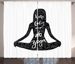 Do Yoga Words Girl Curtain
