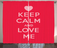 Love Me Romantic Text Curtain