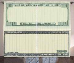 Dollar Bill Frame Pattern Curtain