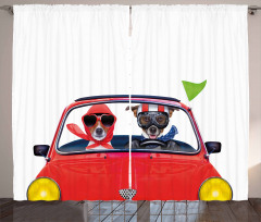 Jack Russell Couple Curtain