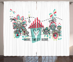House Heart Shape Curtain
