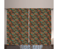 Abstract Waves Pattern Curtain