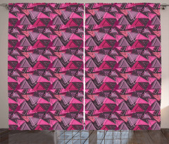Abstract Triangle Art Curtain