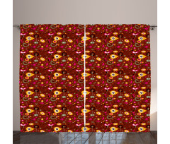 Colorful Fifties Shapes Curtain