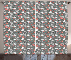 Rustic Flowers Pattern Curtain