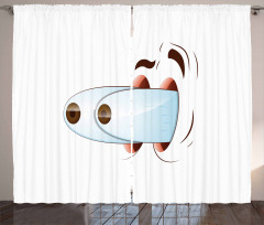 Goofy Surprised Character Curtain