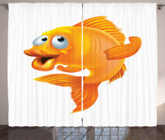 Happy Playful Goldfish Curtain